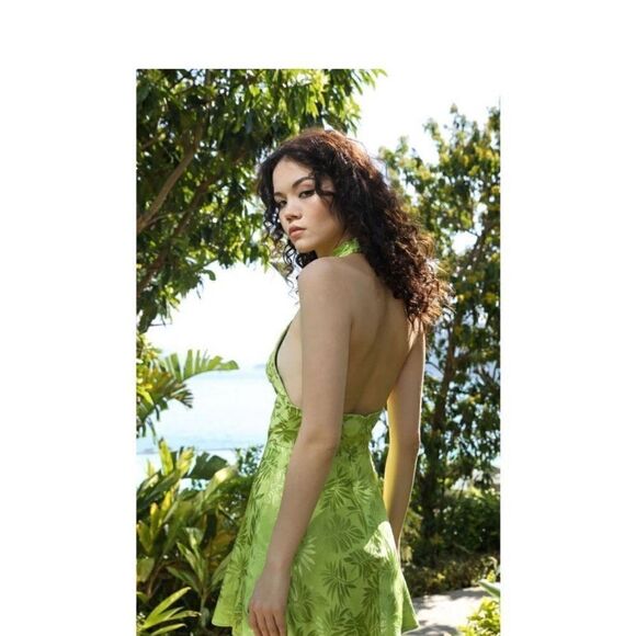 Free People X Sau Lee Livi Satin Jacquard Mini Dress Size 0 - Picture 4 of 8